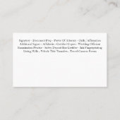 Notarkarte für klassische Notare Visitenkarte (Rückseite)