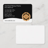 Notarkarten für öffentliche Siegel Visitenkarte (Vorne/Hinten)