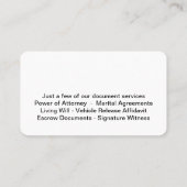 Notarkarten Visitenkarte (Rückseite)