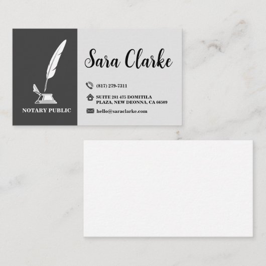 Notarkarten Visitenkarte (Vorne/Hinten)