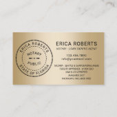 Notarkredit Signieren Agent Elegant Navy Gold Visitenkarte (Rückseite)