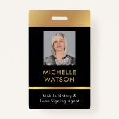 Notarkredit Signieren Agent Foto ID Black & Gold Ausweis (Vorderseite)