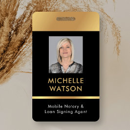 Notarkredit Signieren Agent Foto ID Black & Gold Ausweis