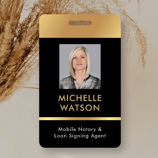 Notarkredit Signieren Agent Foto ID Black & Gold Ausweis
