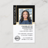 Notarkredit Signieren Agent ID Black Gold Visitenkarte (Vorderseite)