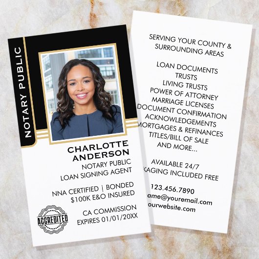 Notarkredit Signieren Agent ID Black Gold Visitenkarte