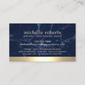 Notarkredit Signierung Agent Gold Border Blue Marm Visitenkarte (Rückseite)