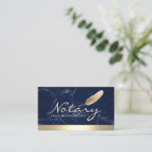 Notarkredit Signierung Agent Gold Border Blue Marm Visitenkarte (Stehend Vorderseite)