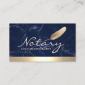 Notarkredit Signierung Agent Gold Border Blue Marm Visitenkarte (Vorderseite)