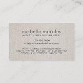 Notarkredit Signierung Agent Gold Typografie Linen Visitenkarte (Rückseite)