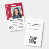 Notarkredit Signierung Agent ID Red Gold Ausweis (Vorder- & Rückseite)