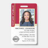 Notarkredit Signierung Agent ID Red Gold Ausweis (Vorderseite)