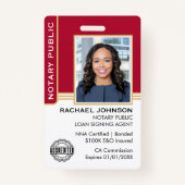 Notarkredit Signierung Agent ID Red Gold Ausweis (Vorderseite)