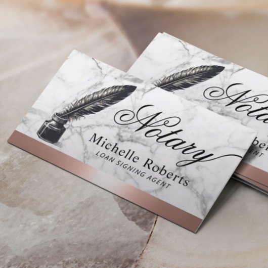 Notarkredit Signierung Agent Rose Gold Border QR C Visitenkarte