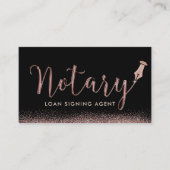 Notarkredit Signierung Agent Rose Gold Typografie Visitenkarte (Vorderseite)