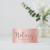 Notarkredit Signierung Agent Rose Gold Typografie Visitenkarte (Stehend Vorderseite)