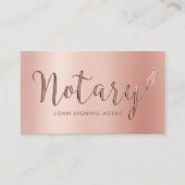 Notarkredit Signierung Agent Rose Gold Typografie Visitenkarte (Vorderseite)