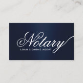 Notarkredit Signierung Agent Typografie Navy Blue Visitenkarte (Vorderseite)