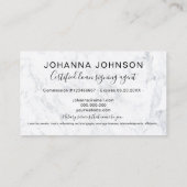 Notarkredite aus weißem Marmor - Goldtypografie Visitenkarte (Rückseite)