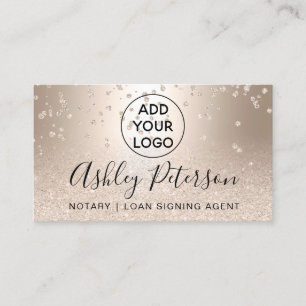 Notarlogo metallischer Confetti-GoldGlitter Visitenkarte