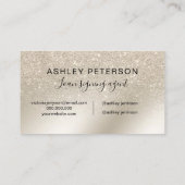 Notarlogo Perle Glitzer Elfenbein Ober Gold Visitenkarte (Rückseite)