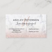 Notarlogo Rose aus Marmor  Gold Glitzer Visitenkarte (Rückseite)