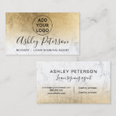 Notarlogo typografisch gelbe Goldfolie aus Marmor Visitenkarte (Vorne/Hinten)