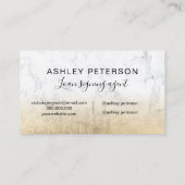 Notarlogo typografisch gelbe Goldfolie aus Marmor Visitenkarte (Rückseite)