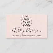Notarlogo typografisch pink minimalistisch elegant visitenkarte (Vorderseite)