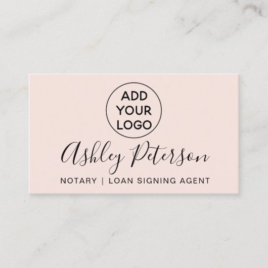 Notarlogo typografisch pink minimalistisch elegant visitenkarte (Vorderseite)