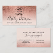 Notarlogo typografisch rot Rose Goldfolie Visitenkarte (Vorne/Hinten)