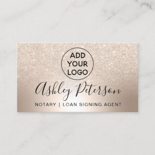 Notarlogotypographie metallischer Chic-GoldGlitter Visitenkarte