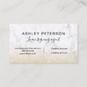 Notarlogotypographiemarmor Chic-GoldGlitter Visitenkarte (Rückseite)