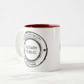 Notarname des öffentlichen Not leidenden Siegels S Zweifarbige Tasse (Vorderseite Links)
