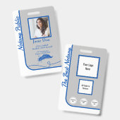 Notarnummer für Blue Classic-Stil-Abzeichen QR-Cod Ausweis (Vorder- & Rückseite)