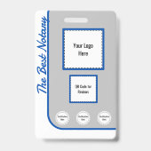 Notarnummer für Blue Classic-Stil-Abzeichen QR-Cod Ausweis (Rückseite)