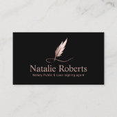 Notarsignatur Agent Chic Rose Gold Quill Logo Visitenkarte (Vorderseite)