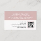 Notarsignatur Agent Foto Logo QR Code Dusty Pink Visitenkarte (Rückseite)