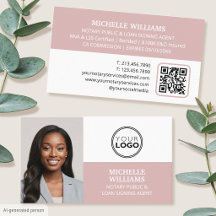 Notarsignatur Agent Foto Logo QR Code Dusty Pink