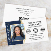 Notarsignatur im klassischen Stil - Agent ID Blue  Visitenkarte