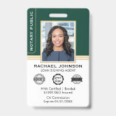 Notarsignatur im klassischen Stil - Agent-ID Grün  Ausweis (Vorderseite)