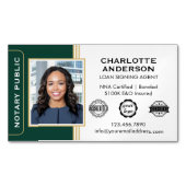 Notarsignatur im klassischen Stil - Agent-ID Grün  Magnetische Visitenkarte (Vorderseite)