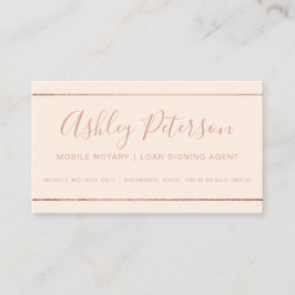 Notartypografie Rose Goldstreifen pink Visitenkarte