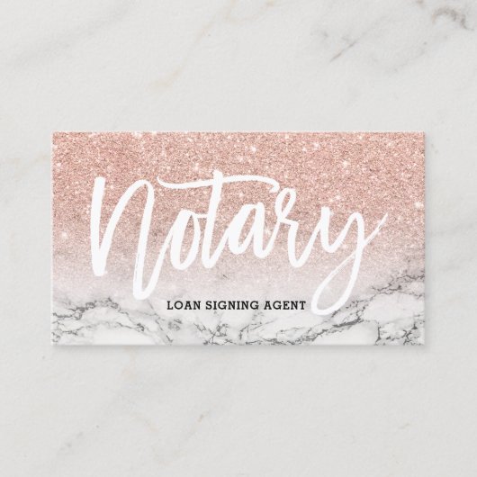 Notartypographie-RosengoldGlittermarmor Visitenkarte (Vorderseite)