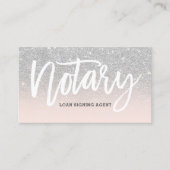 Notartypographie-Silber-Glitter erröten Rosa Visitenkarte (Vorderseite)
