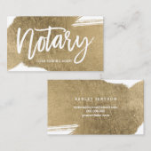 Notartypographiegoldbrushstrokeminimalist Visitenkarte (Vorne/Hinten)