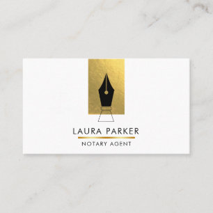 Notary Bank Agent Gold Nib Business Card Visitenkarte