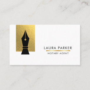 Notary Bank Agent Gold Nib Business Card Visitenkarte