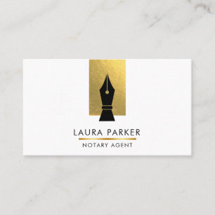 Notary Bank Agent Gold Nib Business Card Visitenkarte