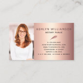 Notary Black Pink Glitzer Foto Loan Agent Skript Visitenkarte (Rückseite)